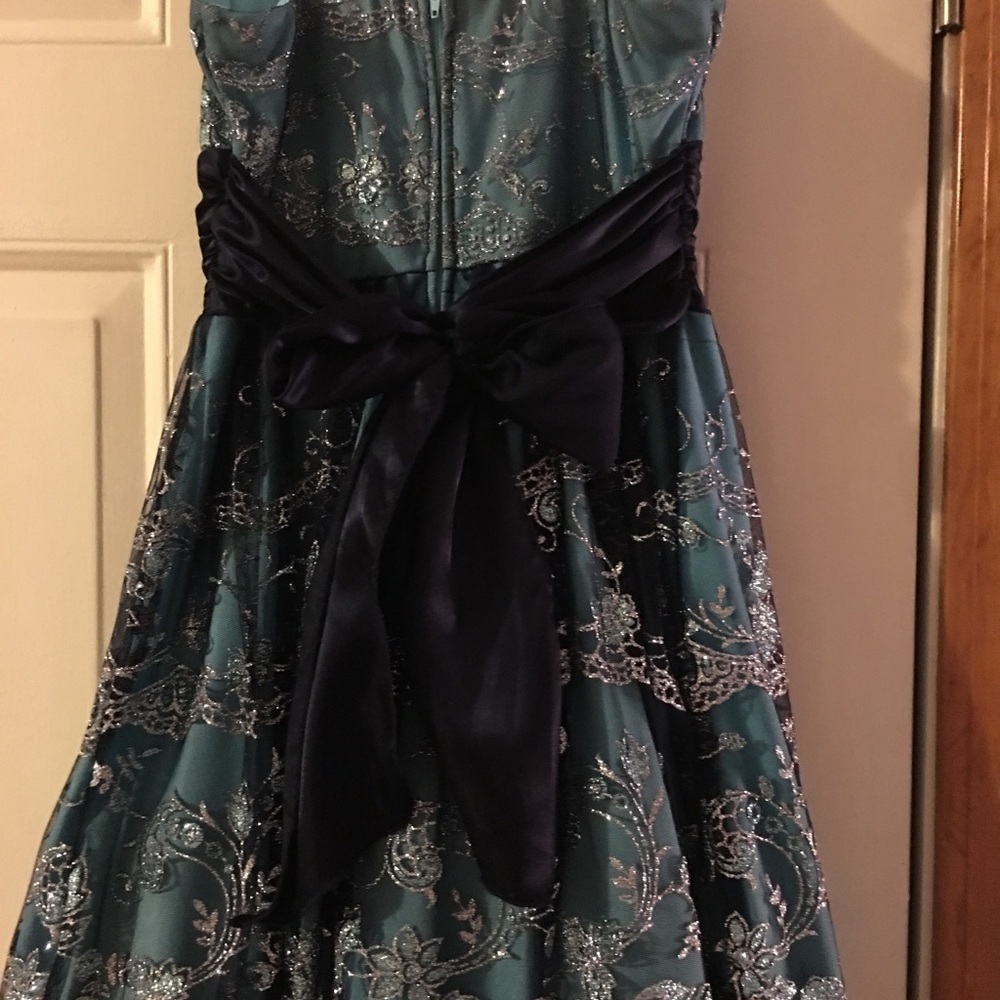 SALE!! Beata Studio Los Angeles Blue Sparkle Dress - Picture 3 of 5